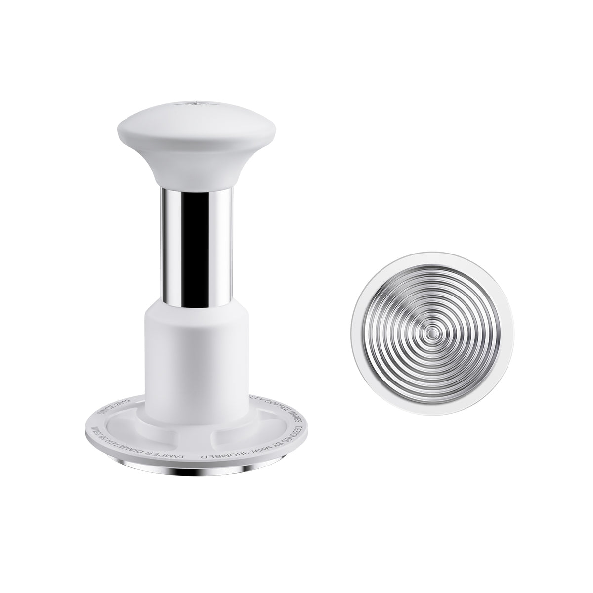 MHW-3BOMBER T6734W Knight Impact Tamper, 58.35 mm, White, Large ripple base