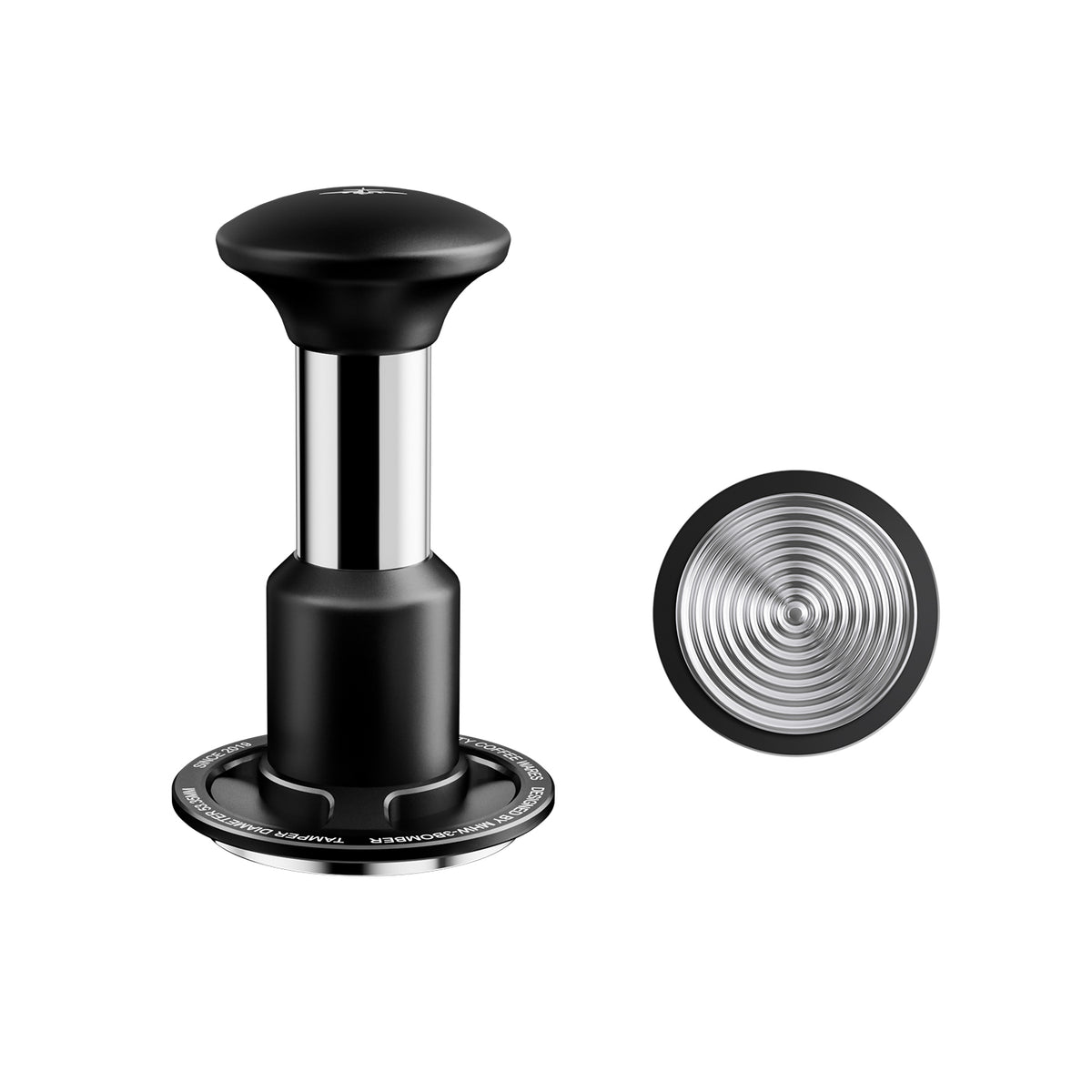 MHW-3BOMBER T6736B Knight Impact Tamper, 53.35 mm, Black, Large ripple base