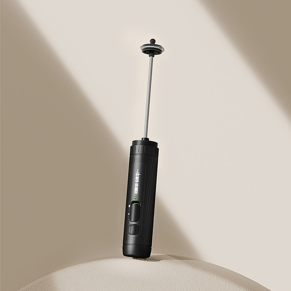 MHW-3BOMBER MF5893 black handheld milk frother isolated product view
