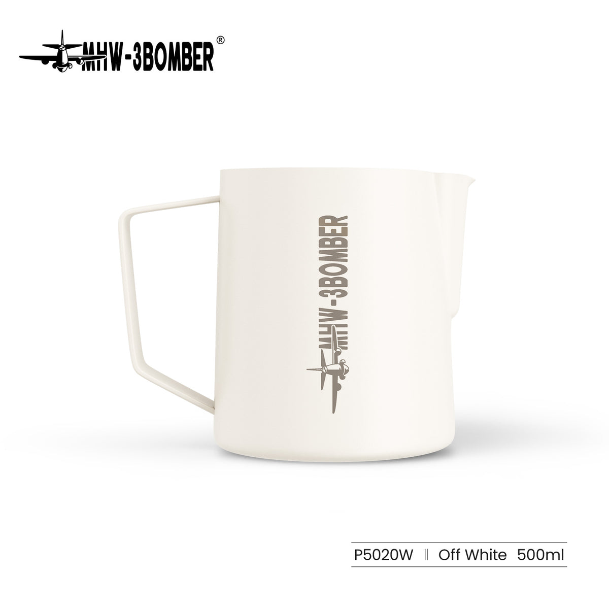MHW-3BOMBER P5020W Milk Pitcher 5.0, 500 ml, matte beige white
