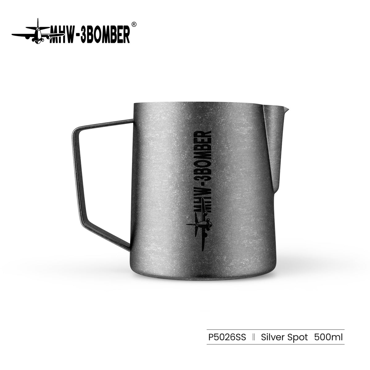 MHW-3BOMBER P5026SS Milk Pitcher 5.0, 500 ml, silver speckle