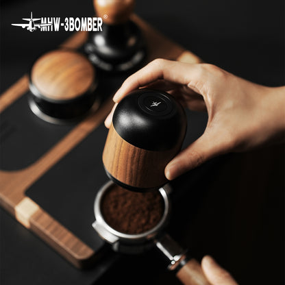 MHW-3BOMBER Nova Dosing Cup in use with a portafilter