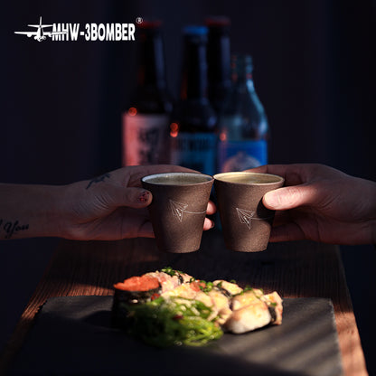 MHW-3BOMBER Winter Cup C5091G Starry Grey cups held for a toast; scene shows two cups, not a bundled quantity