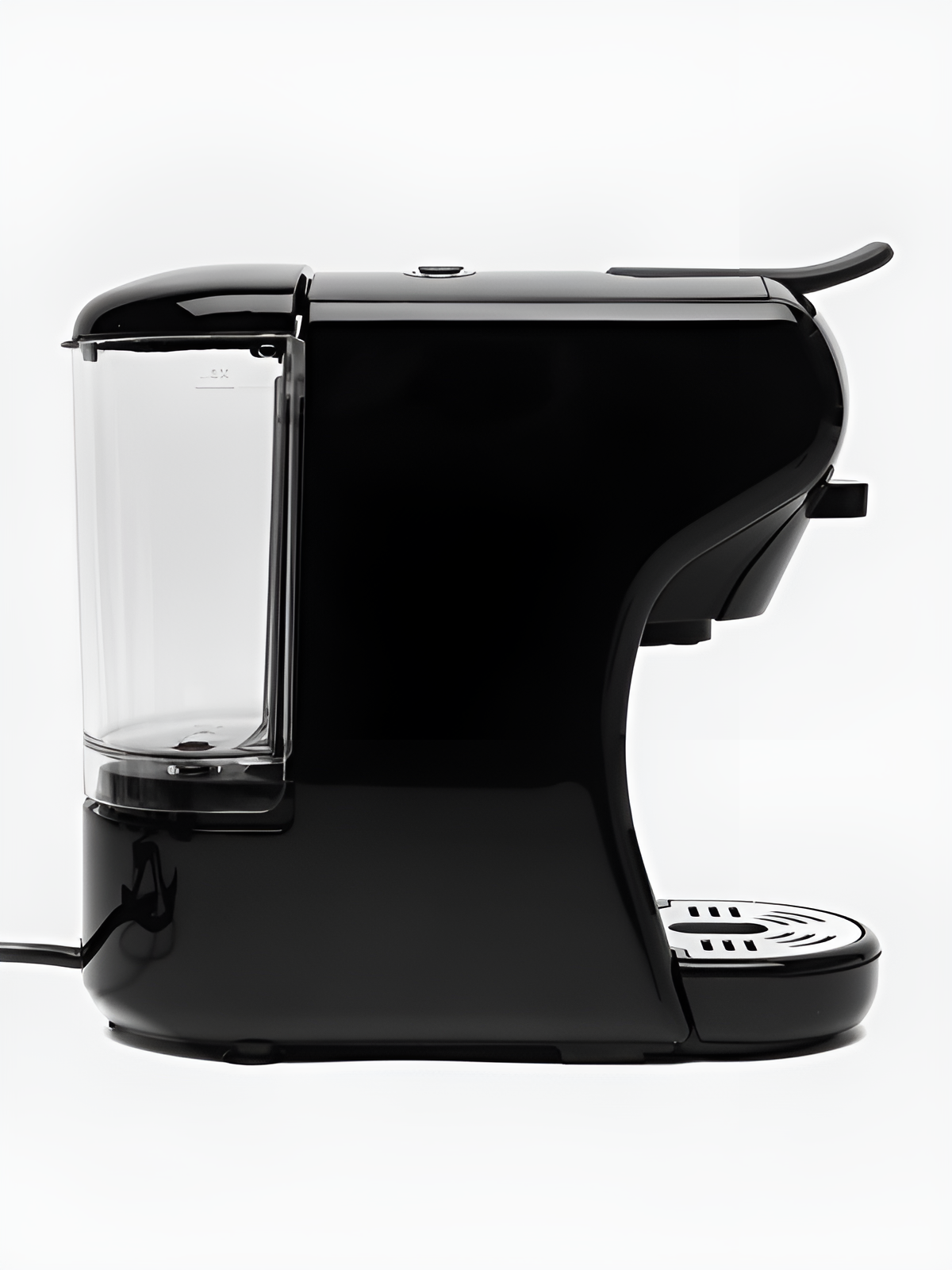HiBREW H1A Classic Black – side view with removable rear water tank and drip tray