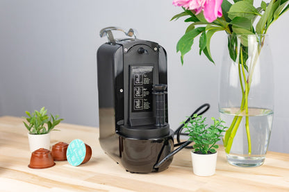 Rear view of the Black HiBREW H2B with the removable water tank detached