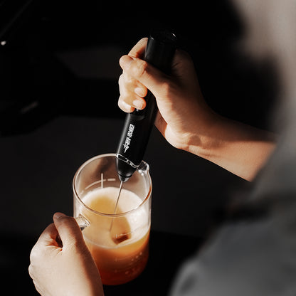 MHW-3BOMBER MF6793B black rechargeable handheld milk frother, distinct product photograph 4; scene accessories excluded