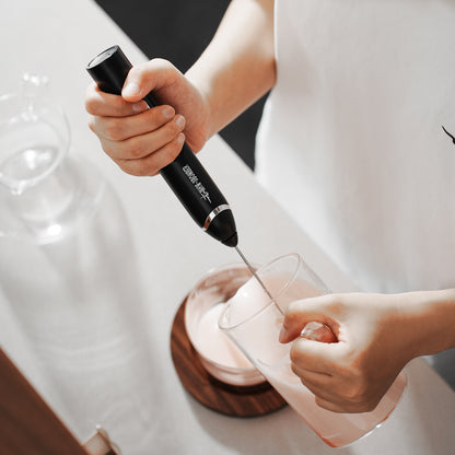 MHW-3BOMBER MF6793B black rechargeable handheld milk frother, distinct product photograph 5; scene accessories excluded