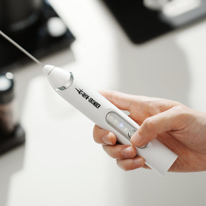 MHW-3BOMBER MF6855W white rechargeable handheld milk frother, distinct product photograph 5; scene accessories excluded