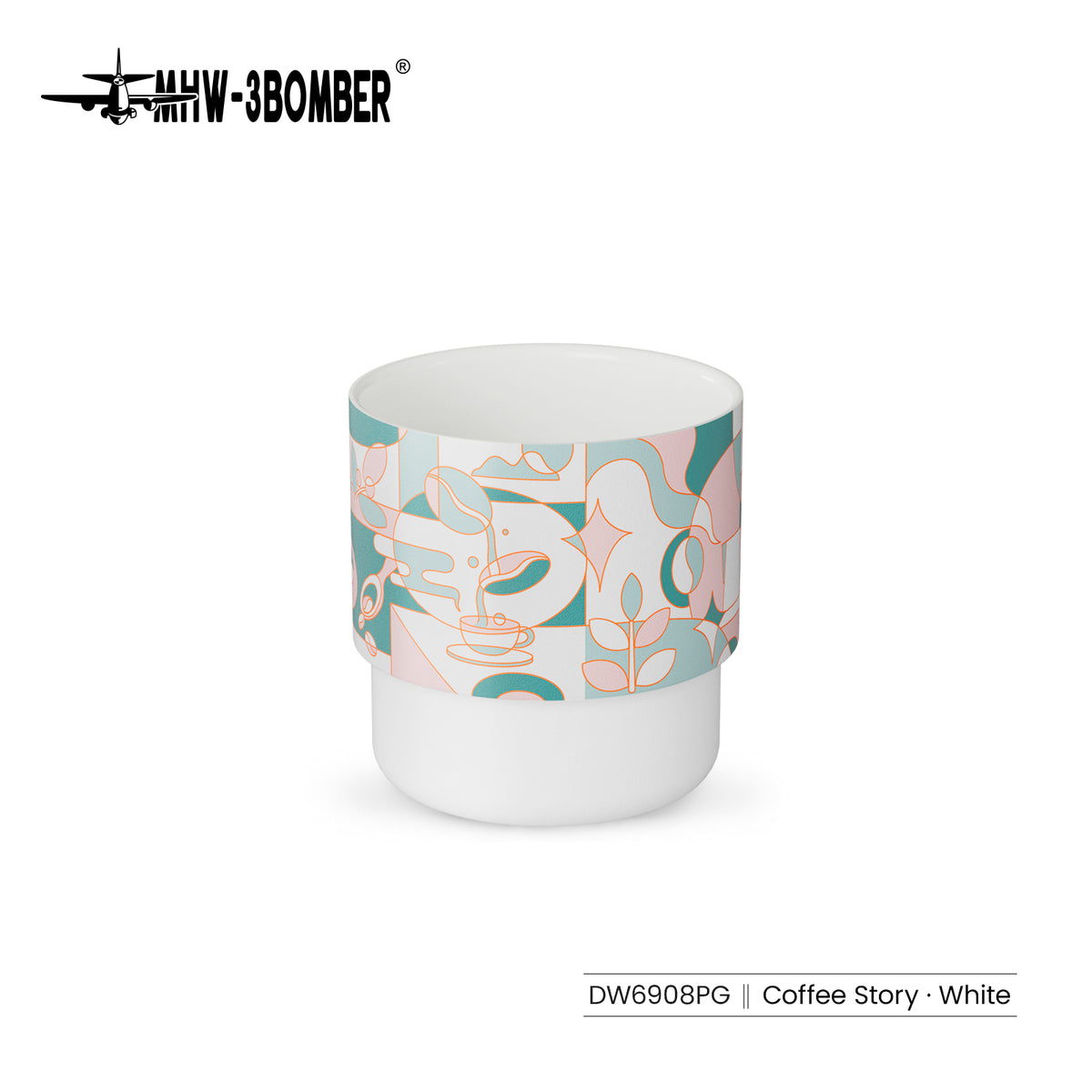 MHW-3BOMBER DW6908PG Pink Green Swirl Cup — SKU-labelled product view