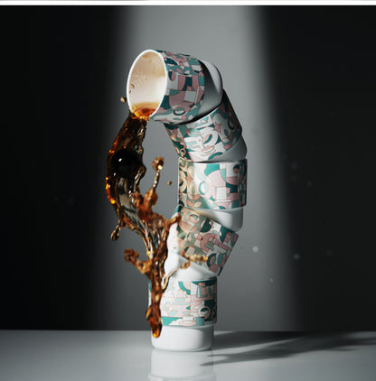 MHW-3BOMBER DW6908PG Pink Green Swirl Cups — stacked styling scene, one cup per selected variant
