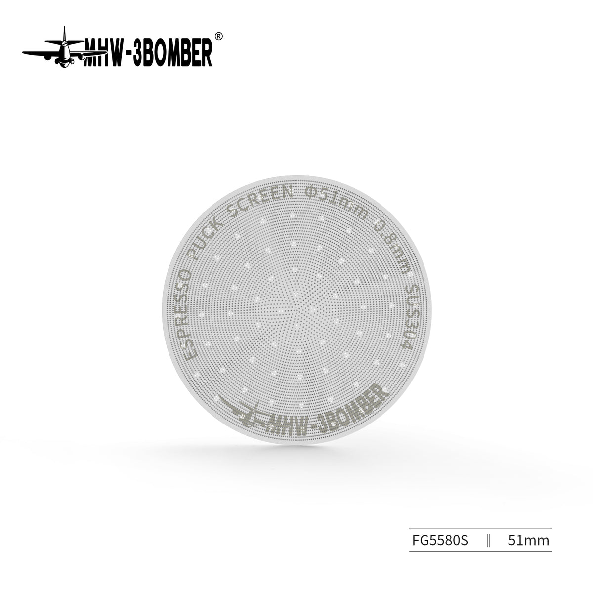 MHW-3BOMBER FG5580S silver 51 mm 0.8 mm puck screen; exact SKU reference, one screen only