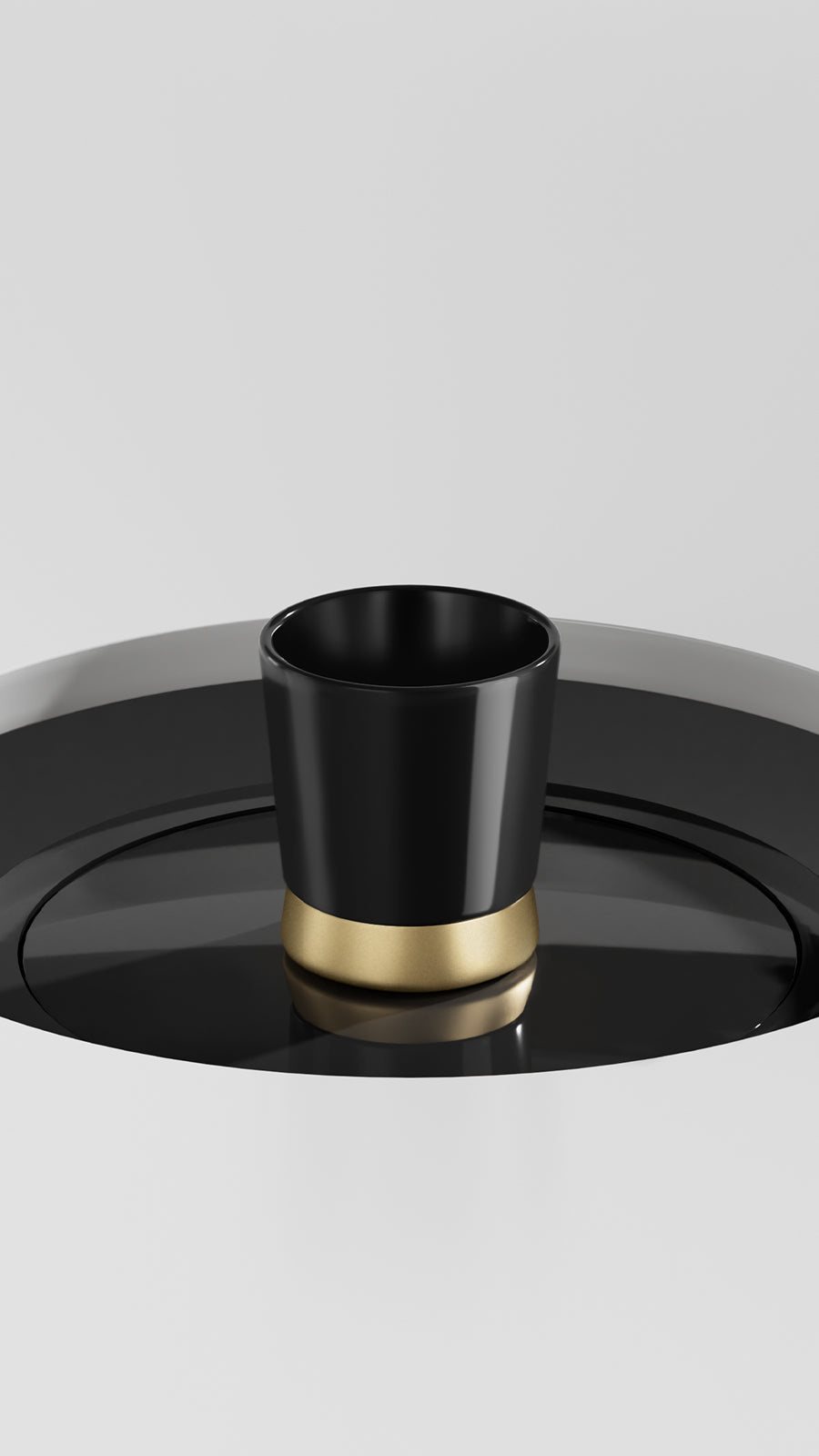 MHW-3BOMBER CERA CS6102B: black 240 ml cup on a display tray; scene accessories not included