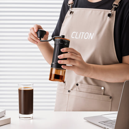 CLITON CL-CFS18 amber-catch-cup manual grinder in use