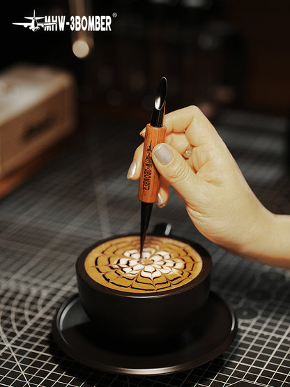MHW-3BOMBER CN5400R needle end drawing a latte pattern