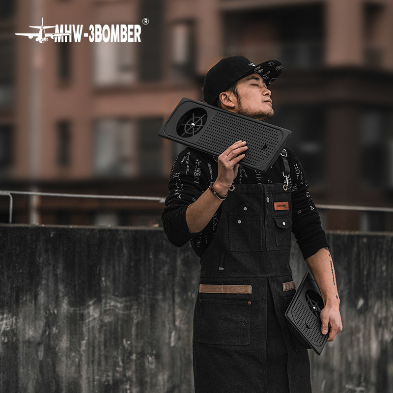 MHW-3BOMBER CW5421L large black rinser held on shoulder with a small model also shown; other equipment, vessels and other size shown are not included in the selected SKU