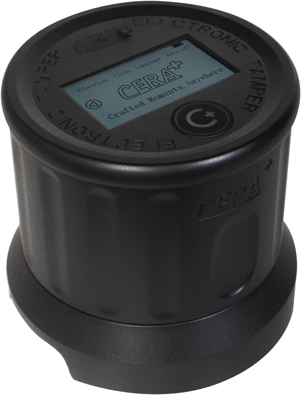 CERA+ ET58 black electronic espresso tamper with control screen