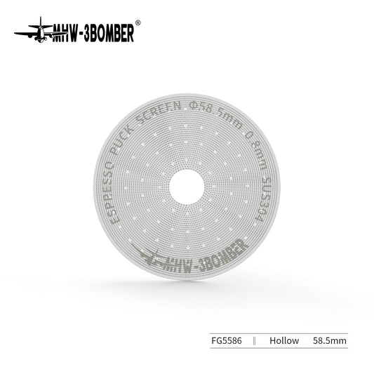 MHW-3BOMBER FG5586 58.5mm 0.8mm Silver, central opening puck screen