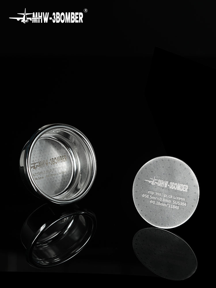 MHW-3BOMBER FG5590 silver 58.5mm 0.8mm puck screen rear engraving and reflection; basket not included