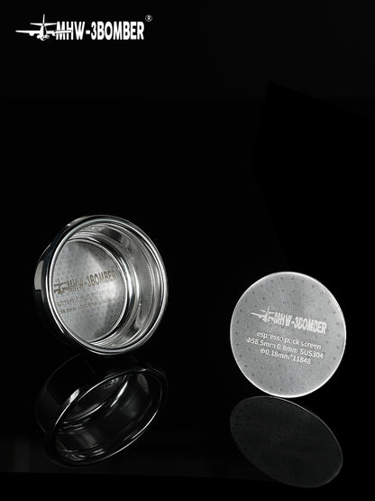 MHW-3BOMBER FG5590 silver 58.5mm 0.8mm puck screen rear engraving and reflection; basket not included