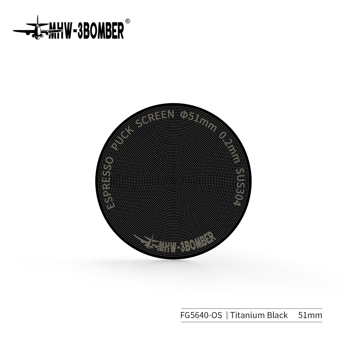 MHW-3BOMBER FG5640 51mm 0.2mm Titanium-coated Black puck screen