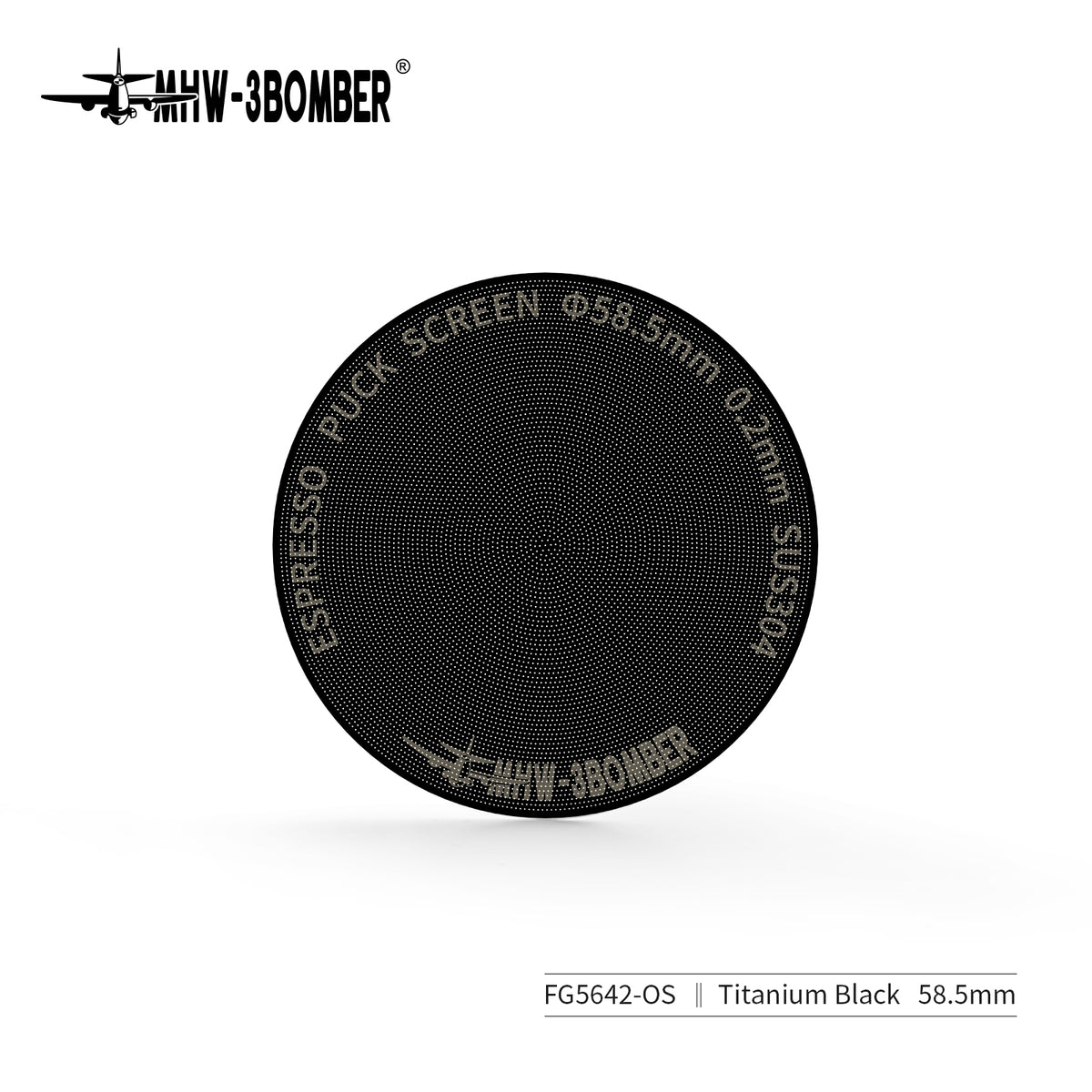 MHW-3BOMBER FG5642 58.5mm 0.2mm Titanium-coated Black puck screen