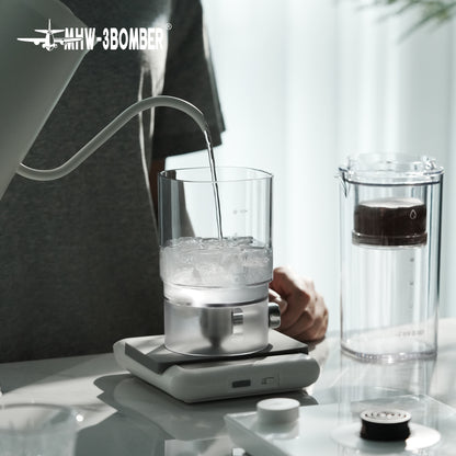 MHW-3BOMBER ID6135 clear Fresh Ice upper chamber being filled with water; scale and kettle are not included
