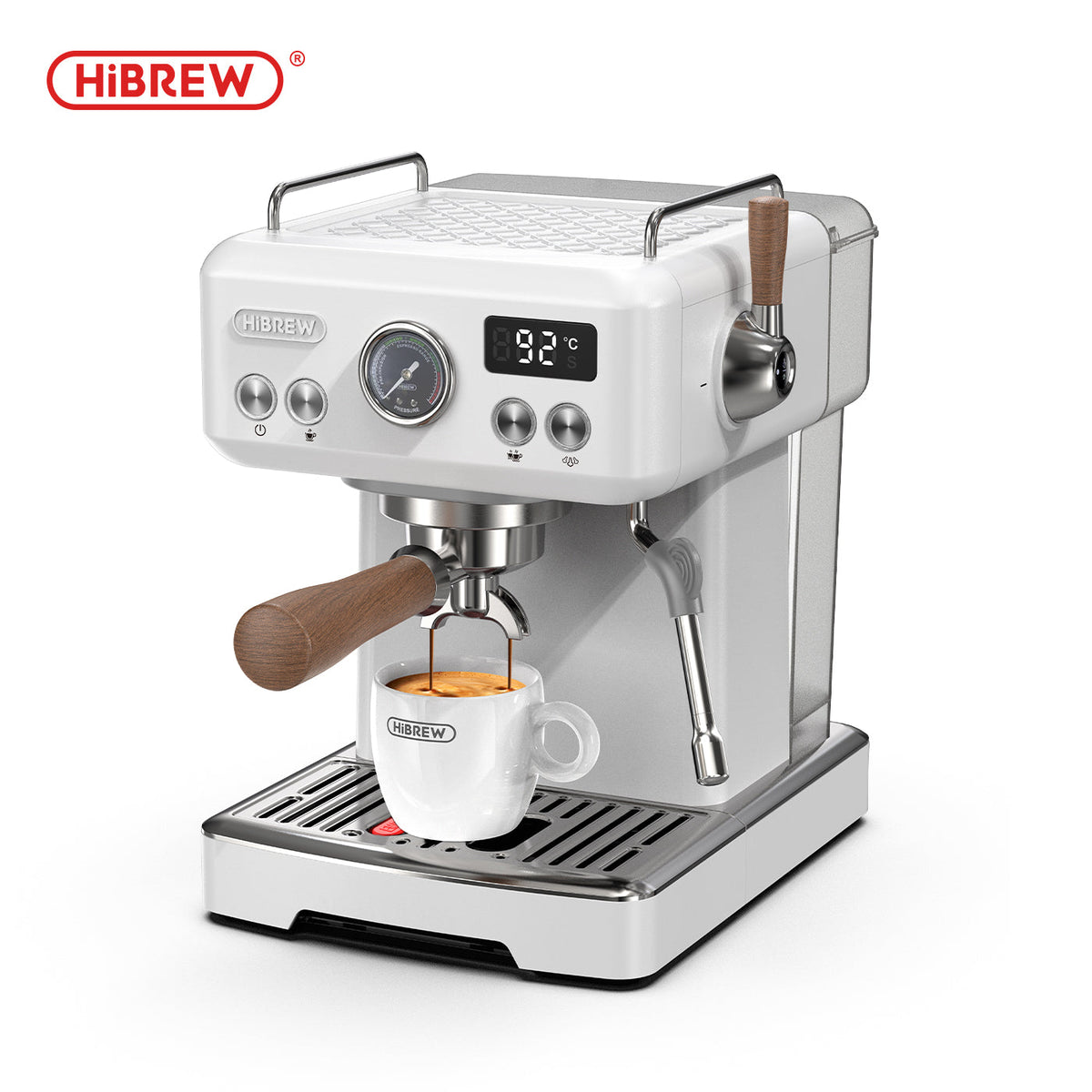 HiBREW H10Plus with portafilter and espresso cup