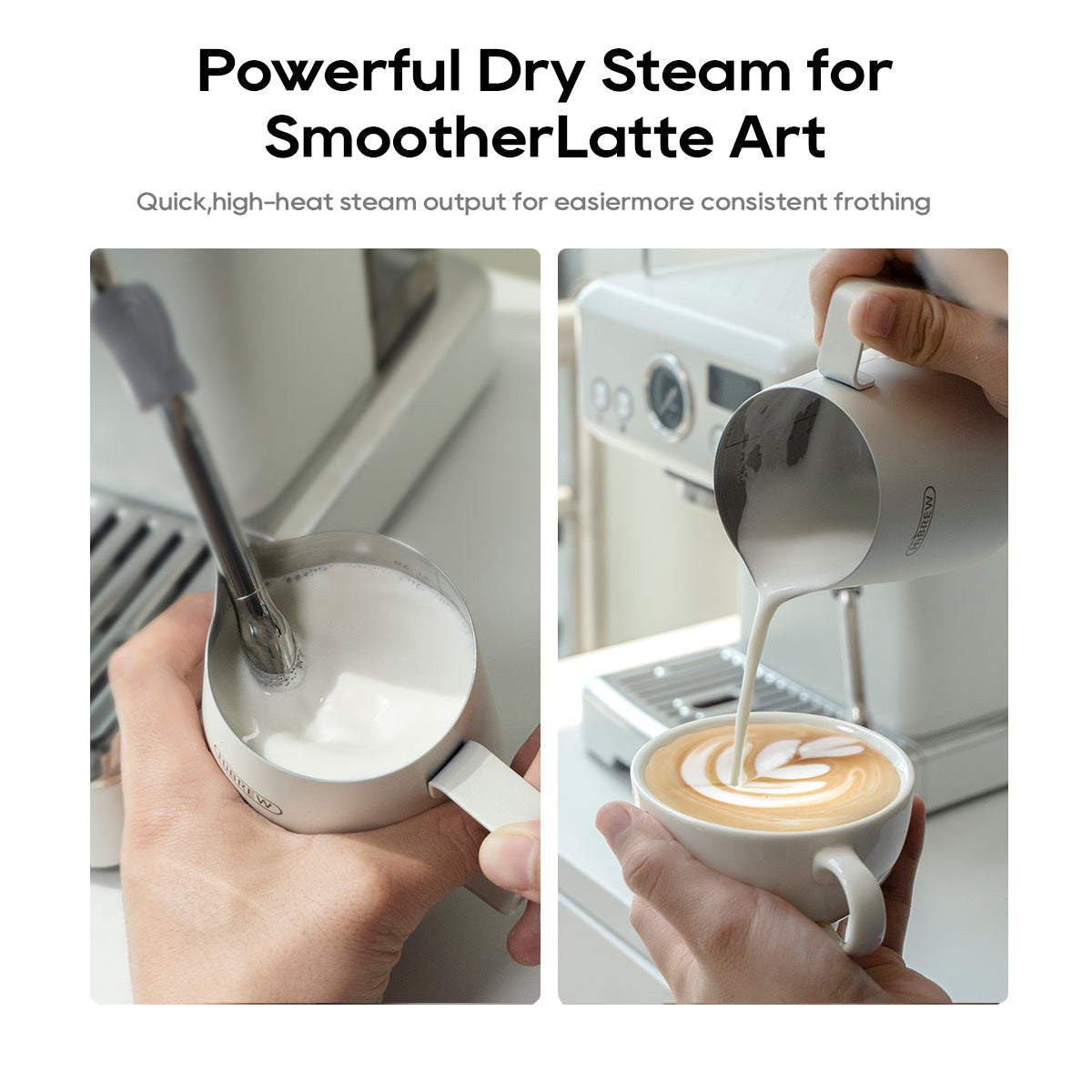 Milk texturing and latte preparation with the HiBREW H10Plus