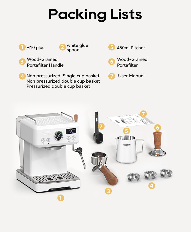 HiBREW H10Plus machine and accessory layout