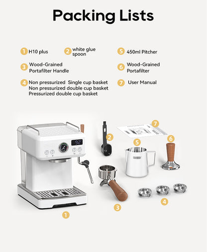 HiBREW H10Plus machine and accessory layout