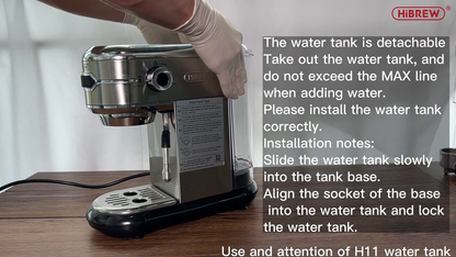 HiBREW H11 Basic Silver — removable rear water tank