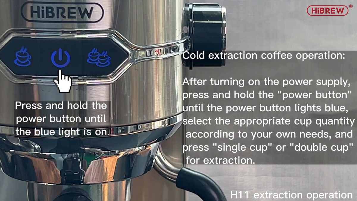 HiBREW H11 Basic Silver — illuminated front brewing controls