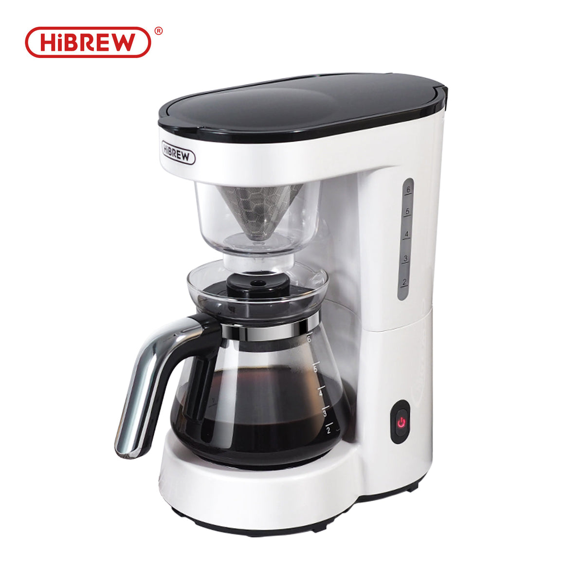 HiBREW H12 White / EU: white drip machine with glass carafe