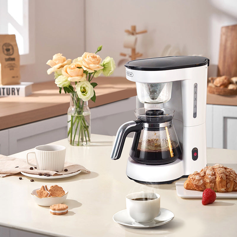 HiBREW H12 White / EU: white machine preparing coffee on a counter