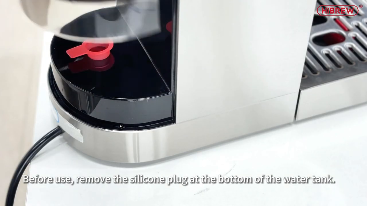 HiBREW H13 Silver — removable water tank connection close-up