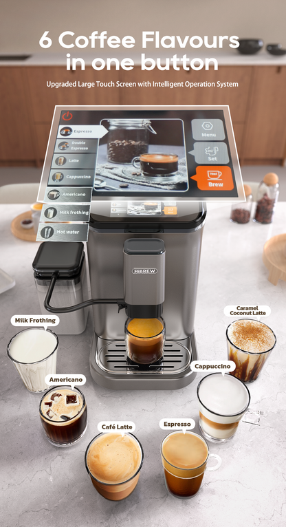 HiBREW H16 black / EU: touchscreen drink selection and coffee setup