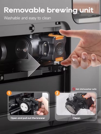 HiBREW H16 black / EU: removing the brewing unit for cleaning