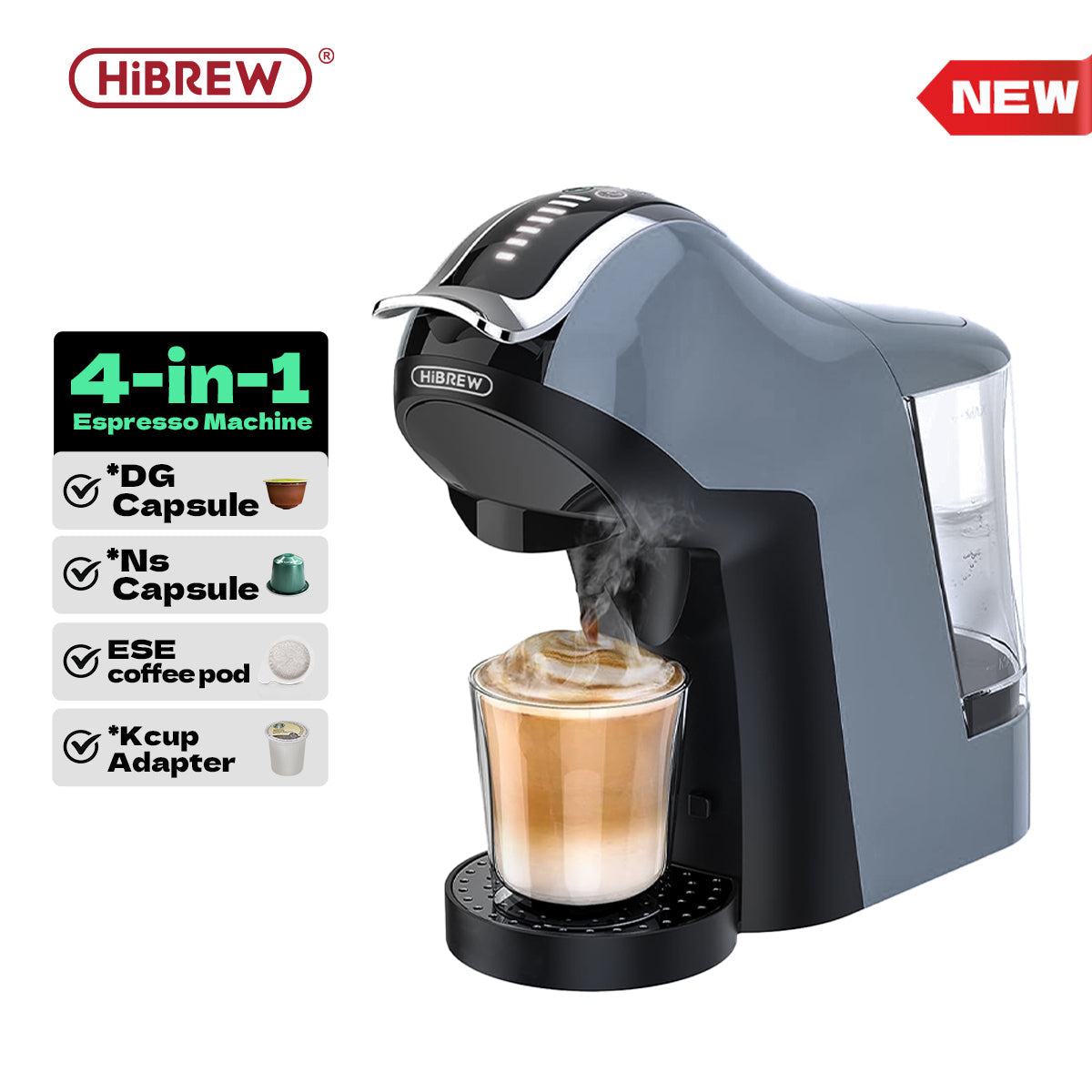 HiBREW H17 EU: machine with coffee-format adapter photo layout