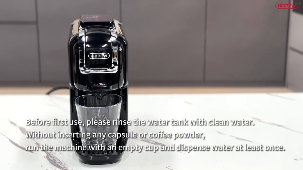 HiBREW H2C Black EU — front view of the digital capsule coffee machine