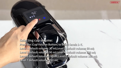 HiBREW H2C Black EU — cup volume selection on the digital panel