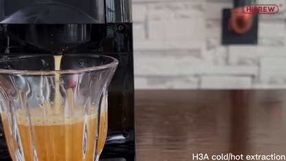 HiBREW H3A Silver EU — espresso extraction into a glass