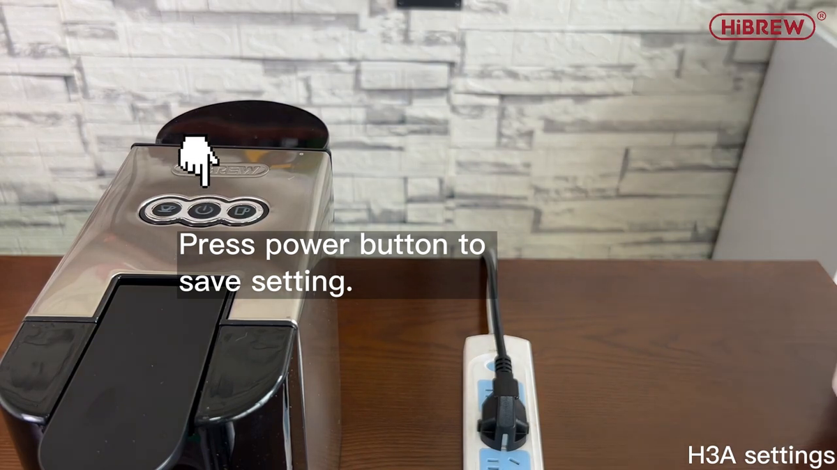 HiBREW H3A Silver EU — top cup and power controls