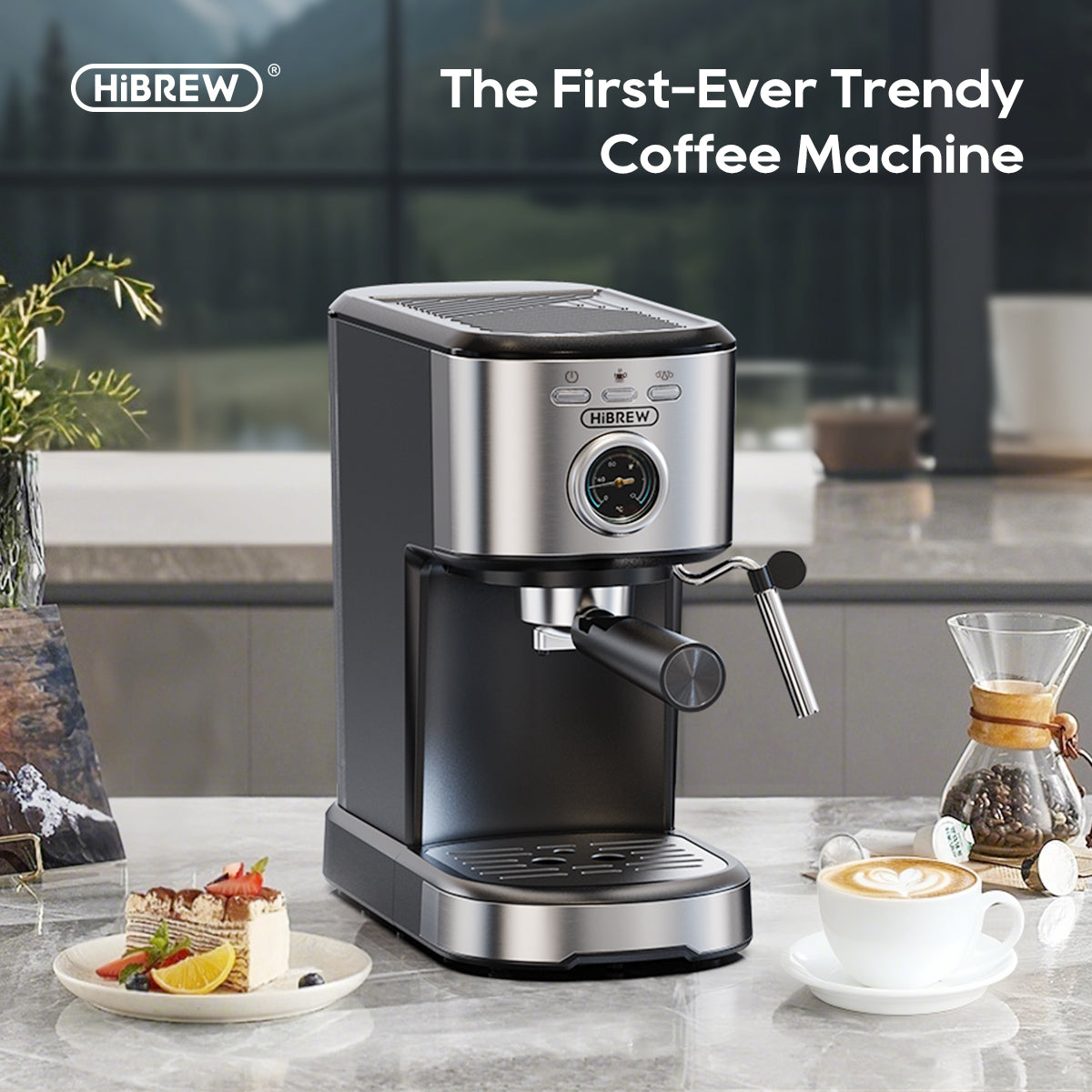 HiBREW H5A EU: machine on a kitchen counter