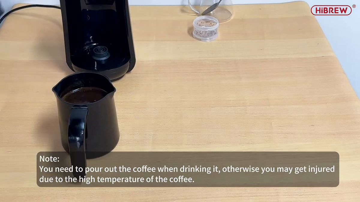 HiBREW H9 — removable pot containing prepared Turkish coffee