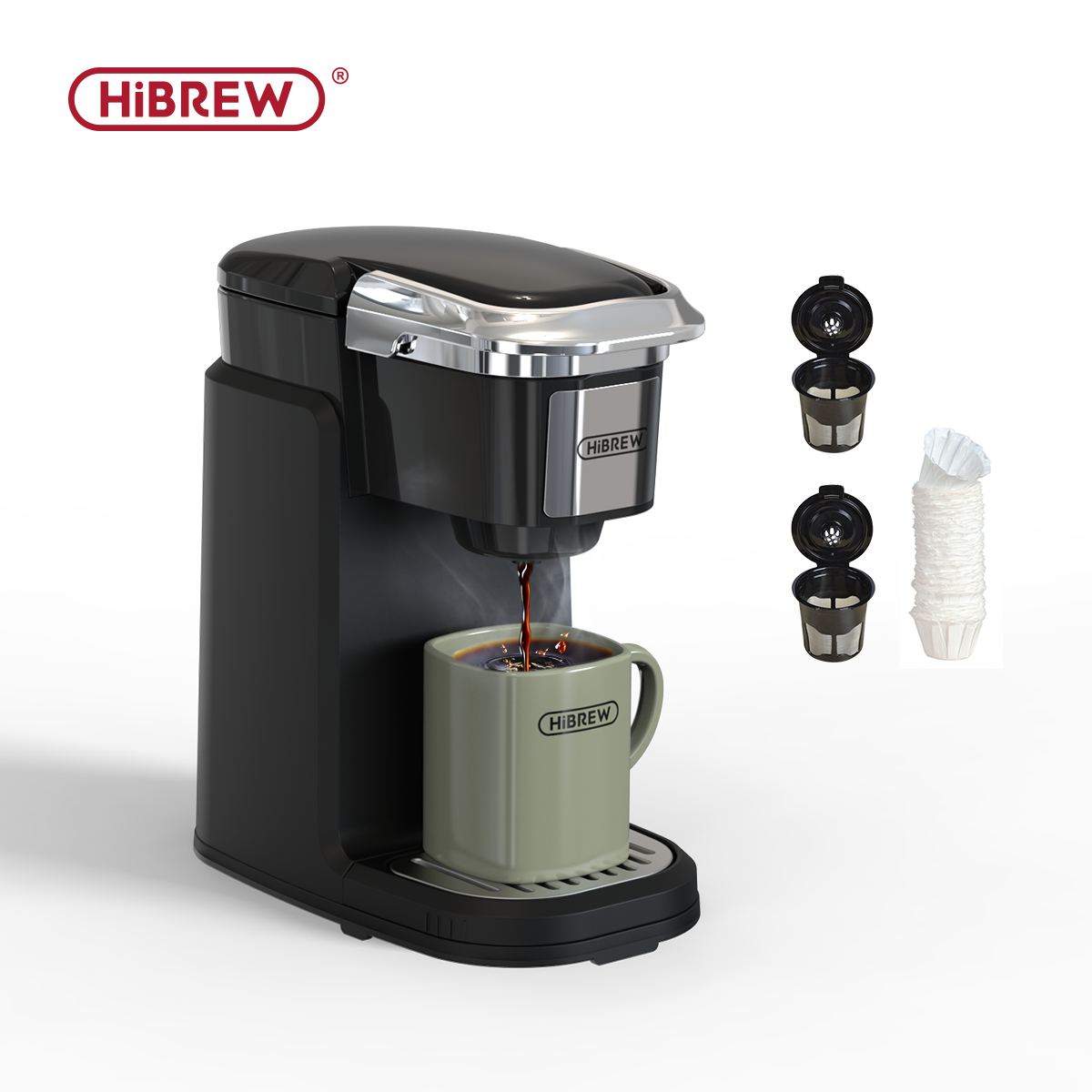 HiBREW 507 – black machine with filter baskets