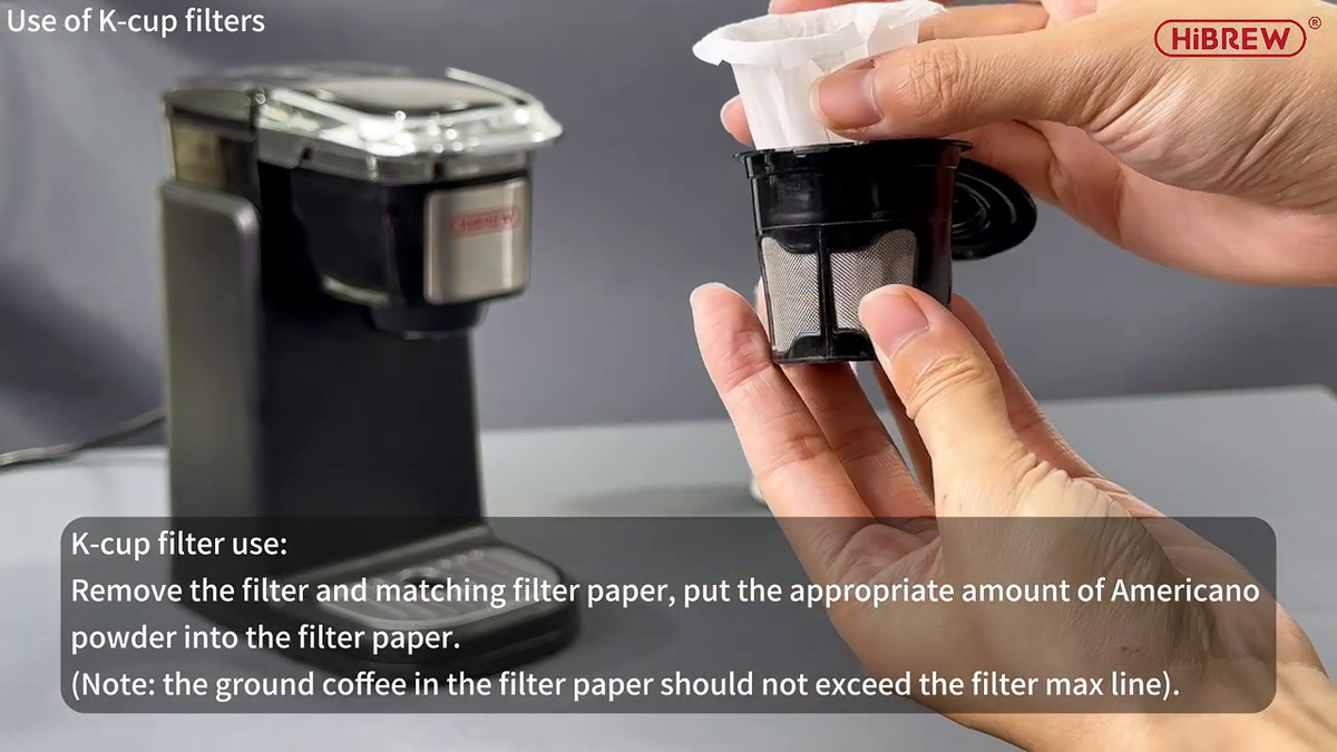 HiBREW 507 reusable ground-coffee filter with paper liner