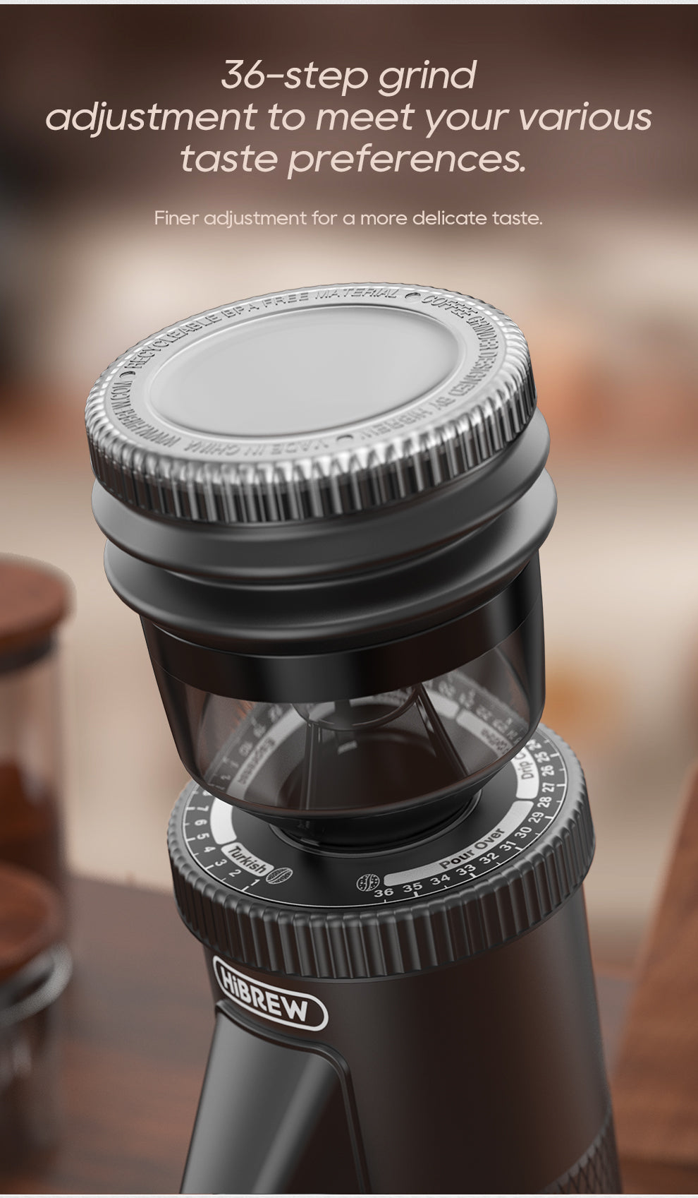 HiBREW G5 — G5 hopper and numbered adjustment ring