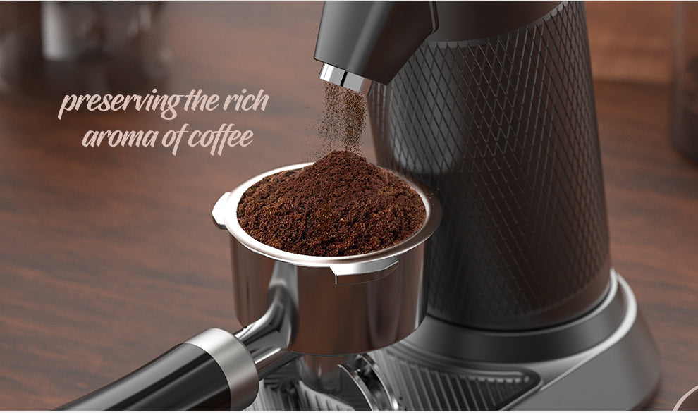 HiBREW G5 — G5 dispensing outlet and portafilter scene; portafilter is a prop