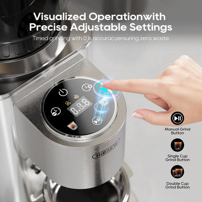 HiBREW G7 Silver grinder touch-control close-up