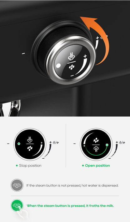 HiBREW H10A steam control knob close-up